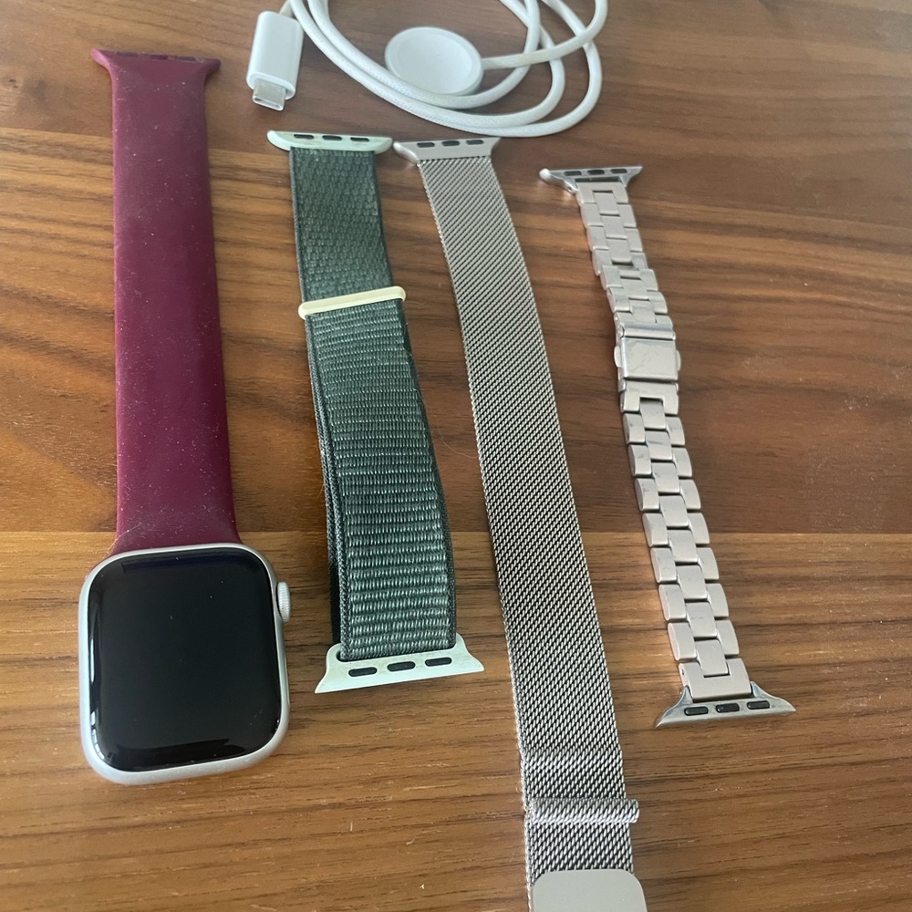 Apple Watch Series 9 41mm Silver Aluminum with multiple bands